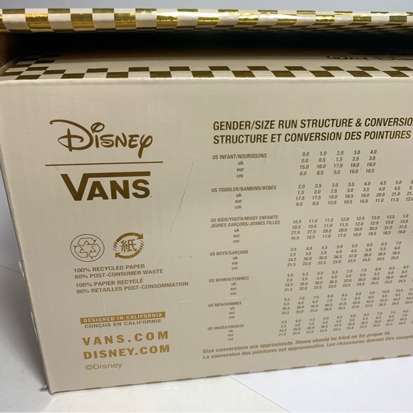 NIB. Disney Vans Sneakers. Adult Size 10. new with tag in box - Picture 12 of 12